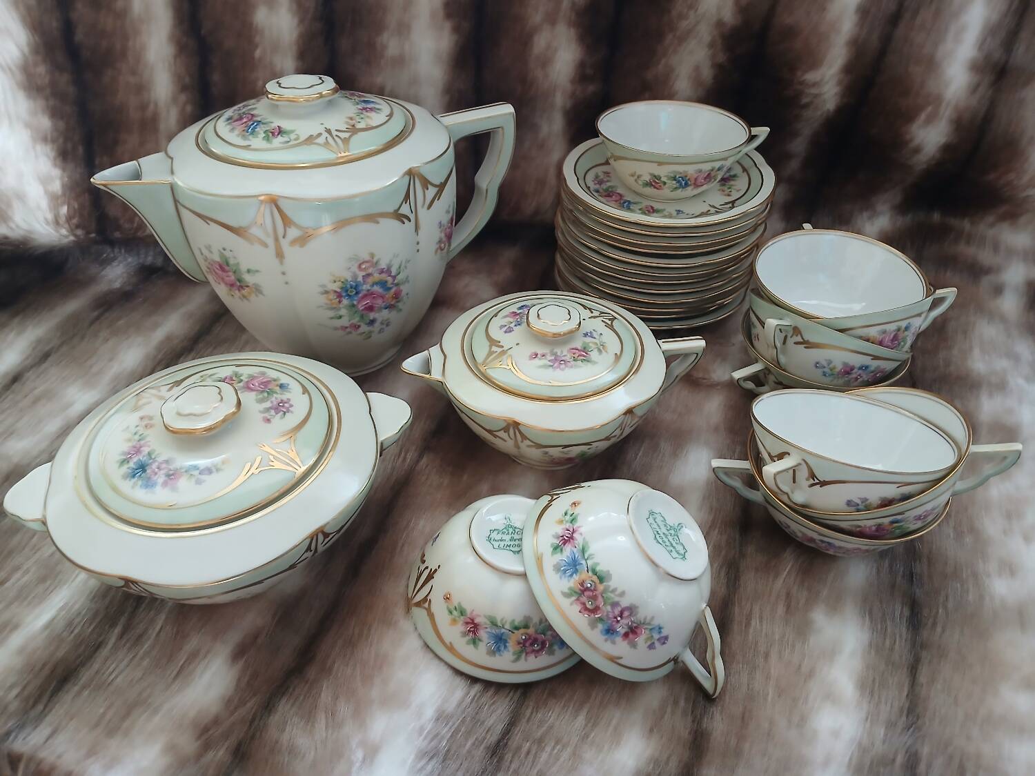Antique fine porcelain tea set