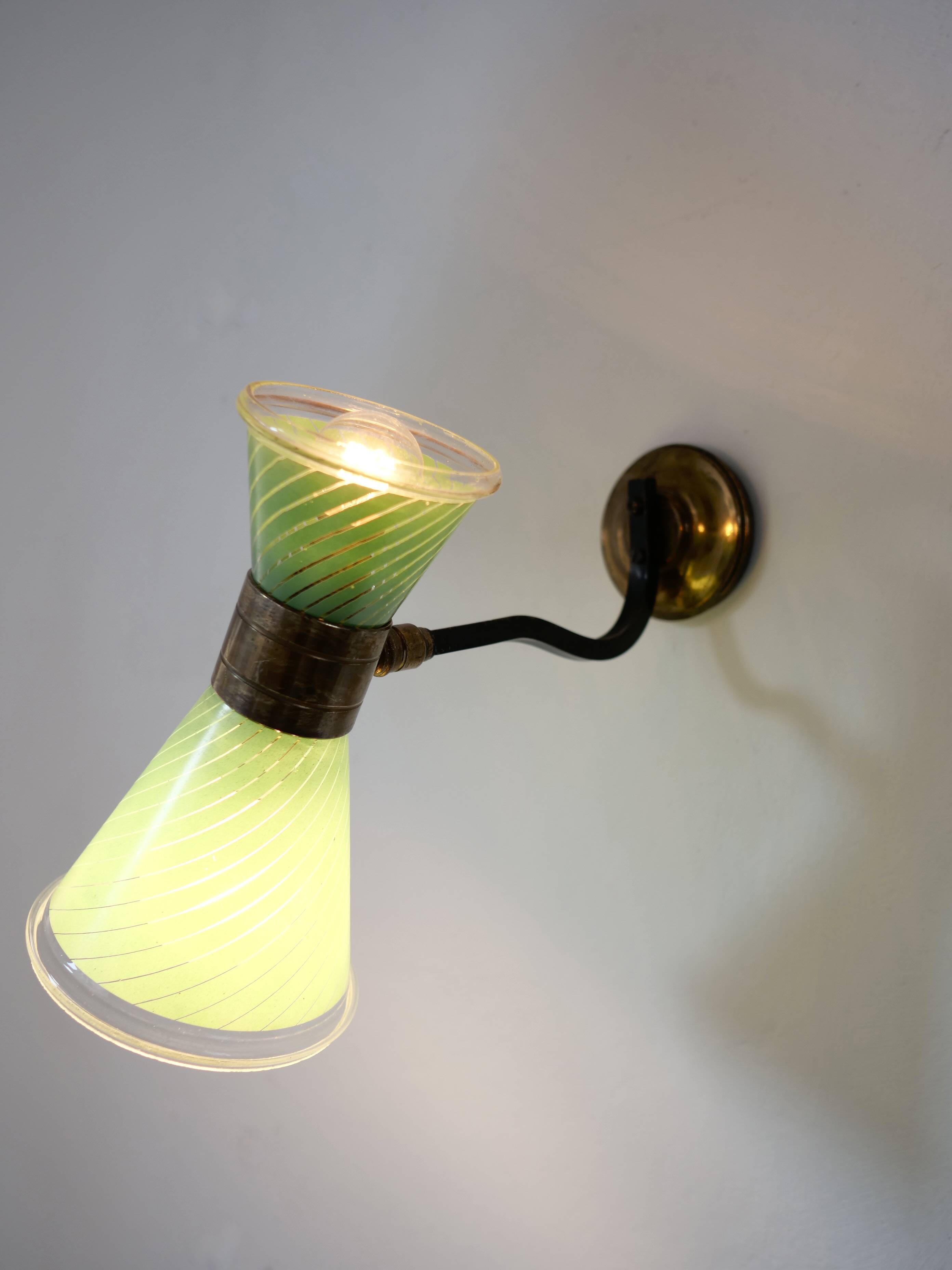 Diabolo glass wall lamp 1950