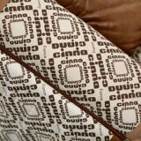 Cinna sofa. Circa 1970. Foam and "caramel" leather. 3 seats.