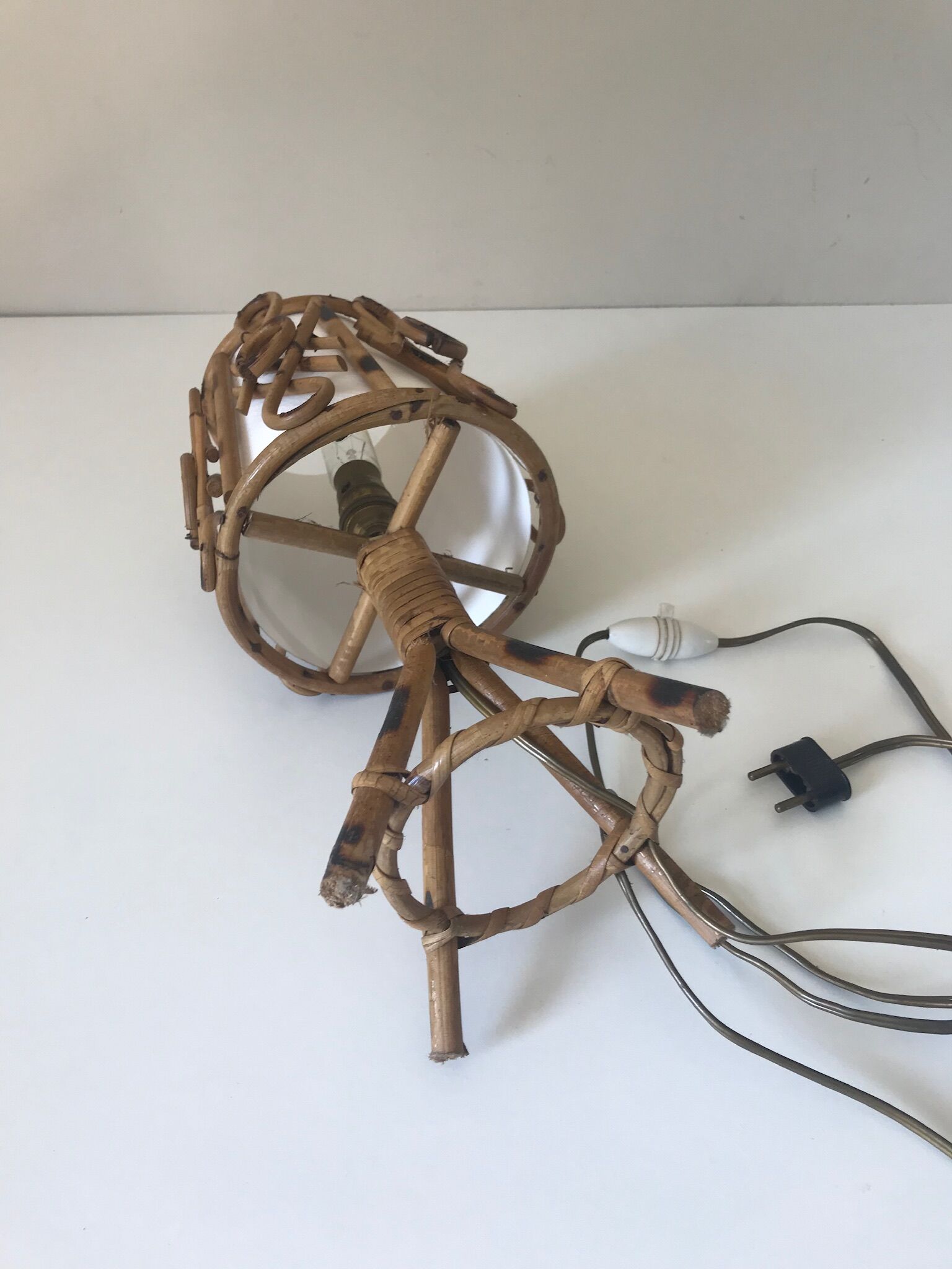 Vintage rattan lamp years 60