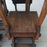 Set of table and 4 mountain chairs in solid oak