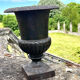 Iron garden urn planter, Antique French cast iron classical campana va
