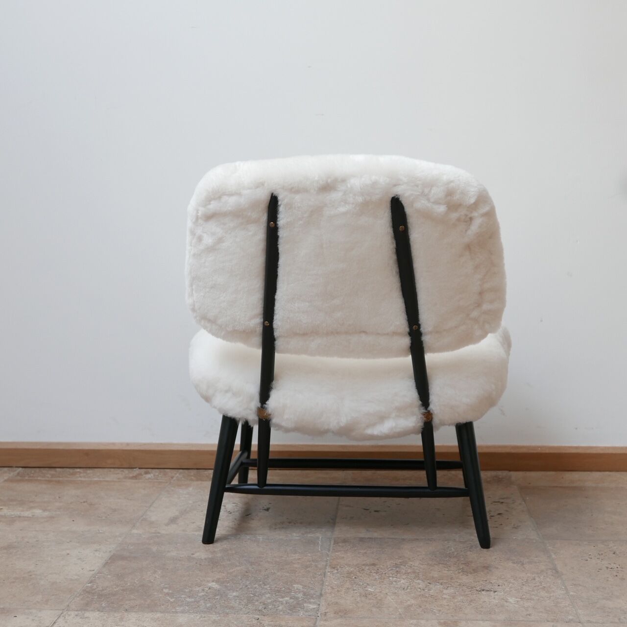 Pair of Alf Svensson 'TeVe' sheepskin shearling lounge chairs