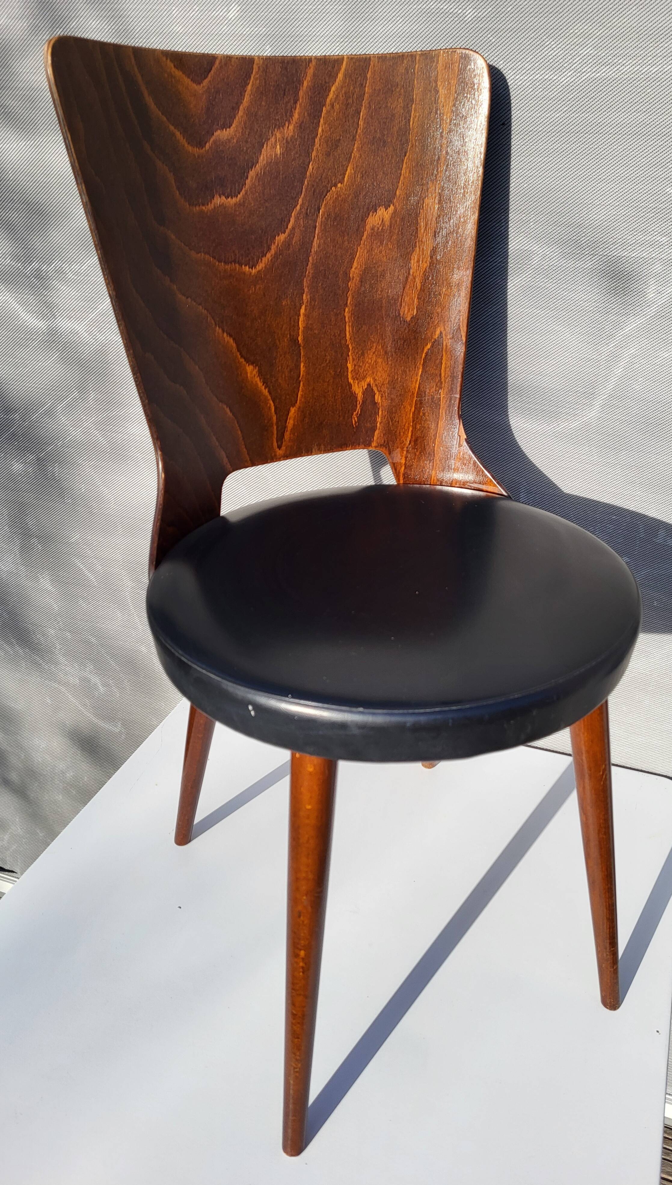 Pair of Dove chairs • Baumann • Black faux leather