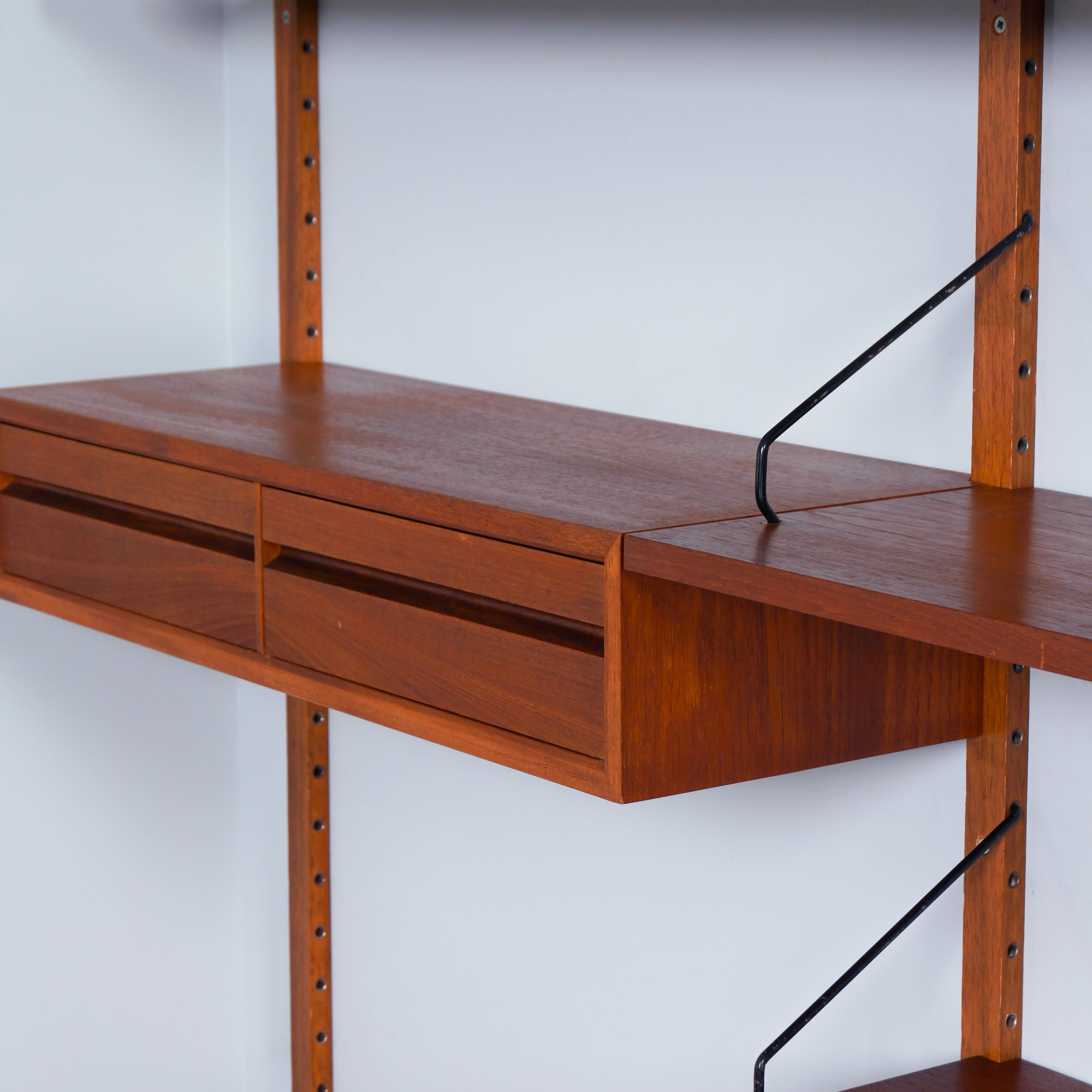 Royal System wall unit by Poul Cadovius for Cado, Denmark, 1960s – 17 pieces