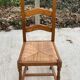 4 Vintage Farmhouse Style Solid Wood Straw Dining Chairs