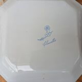 Set of 2 old square Charolles plates with flower pattern