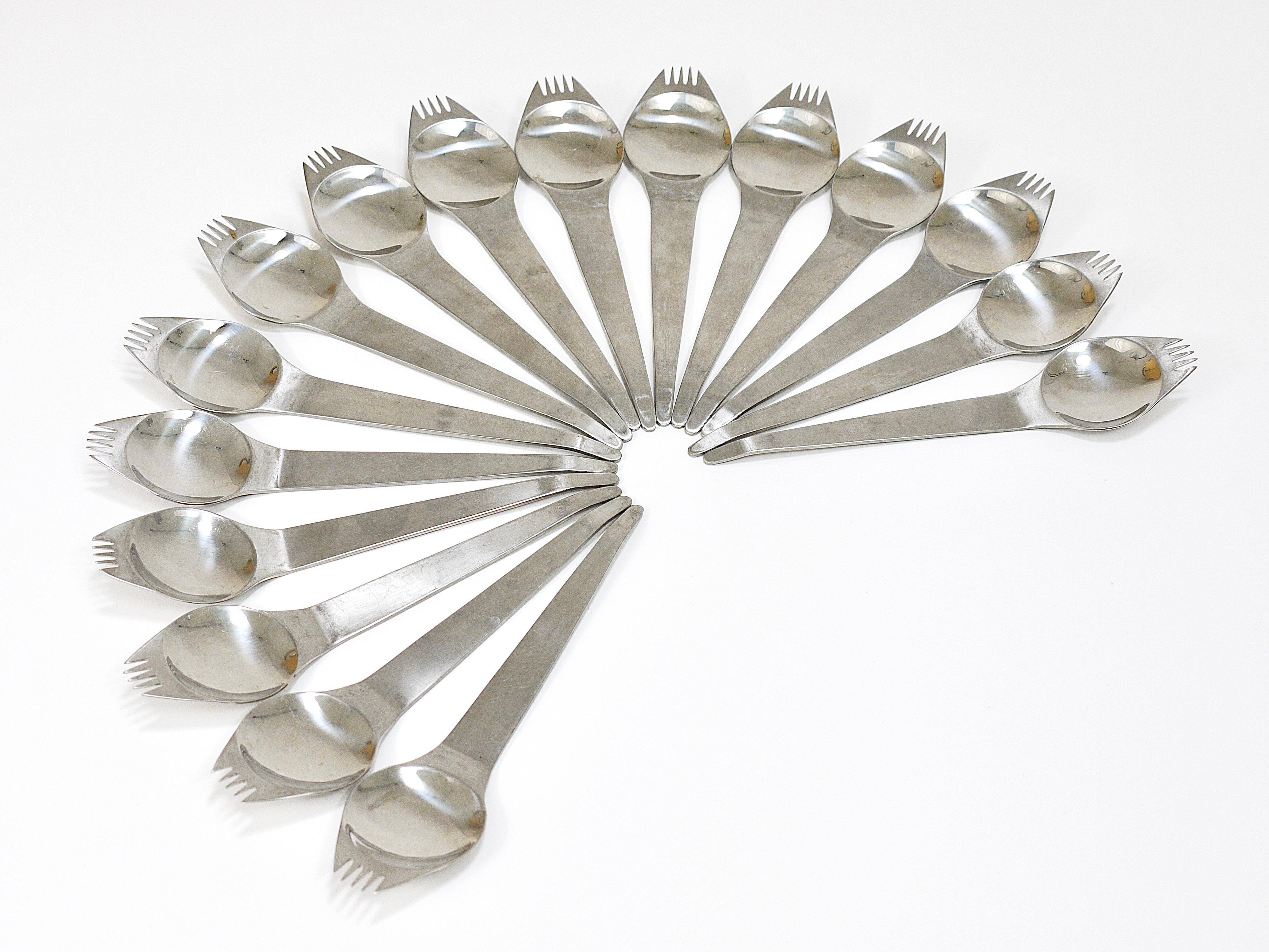 Jusqu'à 7 Sporks de fête mi-siècle (Cuillère & Fourchette) Flatware Göffel par Amboss Autriche