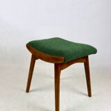 Green boucle Art Deco stool seat - 2 pieces available
