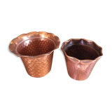 Set de 2 cache pots en cuivre