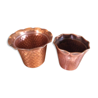 Set of 2 cache copper pots