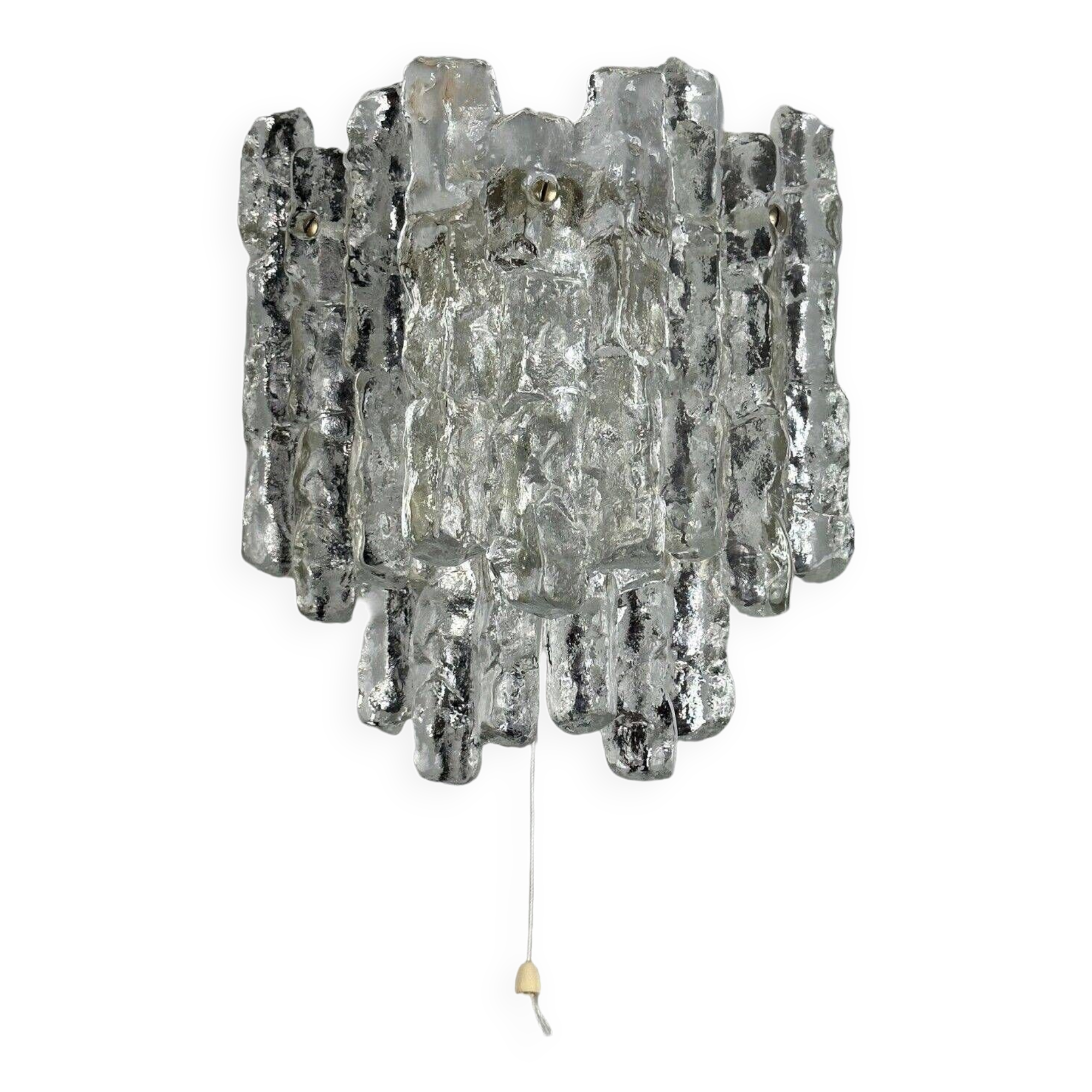 60s 70s wall lamp J.T. Kalmar Austria Ice Glass Wall Sconce Space Age