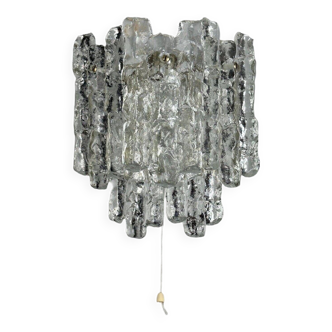 60s 70s wall lamp J.T. Kalmar Austria Ice Glass Wall Sconce Space Age