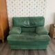 Fauteuil cuir vert Roche Bobois