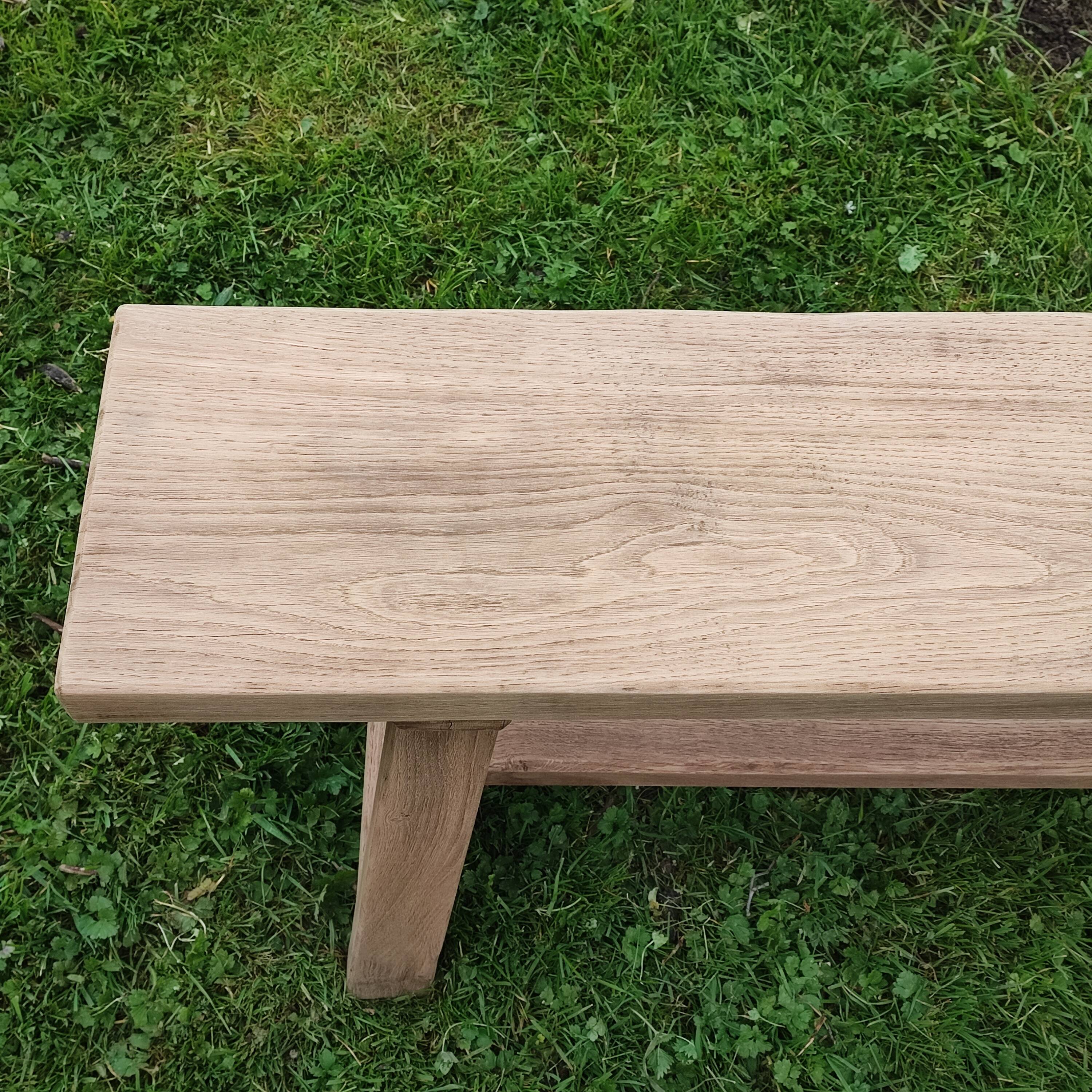 Solid oak farm bench