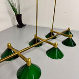 Large brass and green opaline pendant lamp 260 cm 1970s