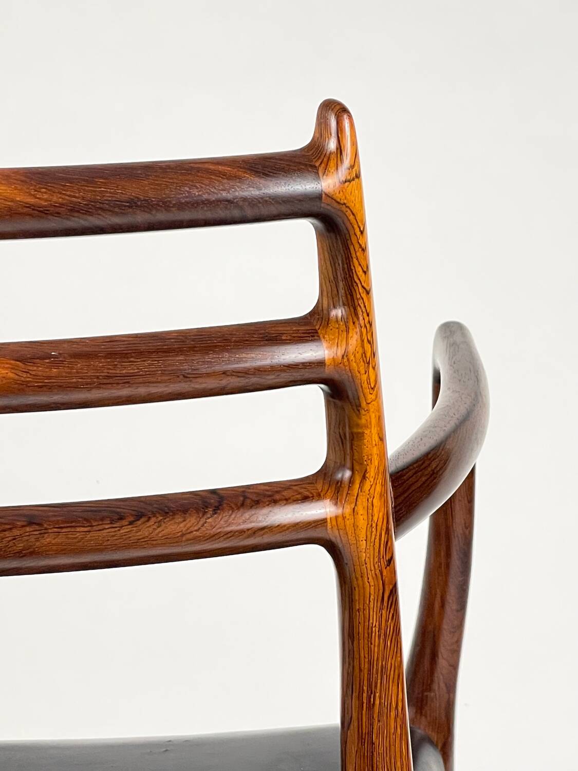 Danish Modern roosewood and leather Mod. 62 Niels Møller chair, 1962
