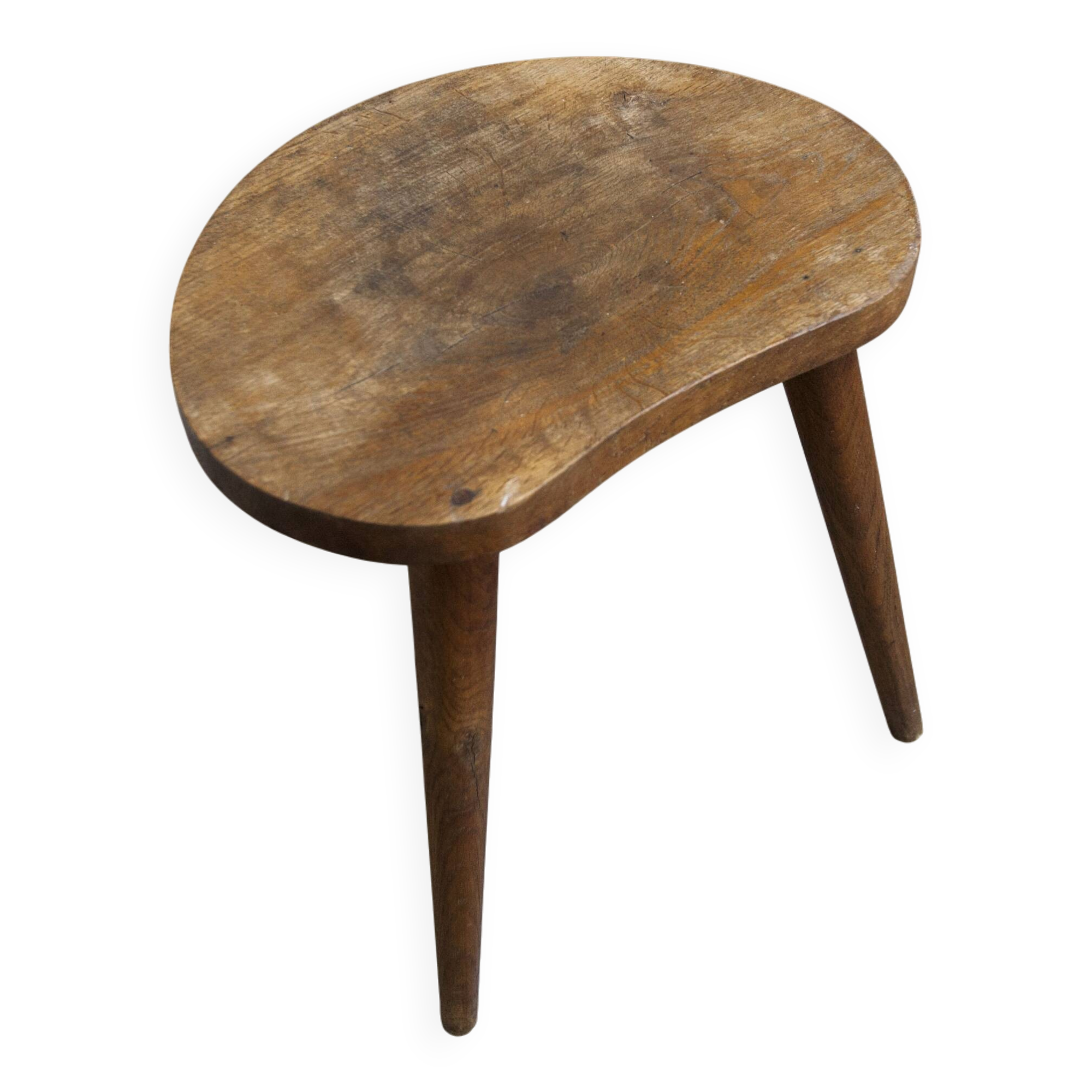 Tabouret tripode 1960 artisanal h43cm