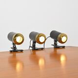 Set of three clamp lamps, Jacques Biny, circa 1950, Lita edition