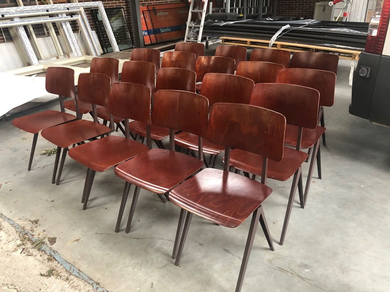 Vintage industrial chair Galvanitas S16 Pagholz Netherlands 60's