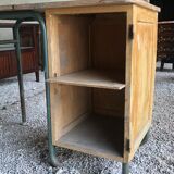 Bureau d'écolier mobilor métal vert et bois vintage