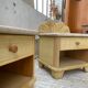 Pair of travertine bedside and rattan palm tree "vivai del sud"