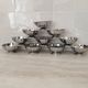 10 stainless steel dessert / ice cream bowls in Guy Degrenne style, flower shape.