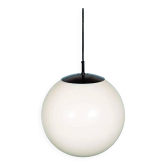Large XL space ball lamp, minimalist globe pendant Raak 1970s.