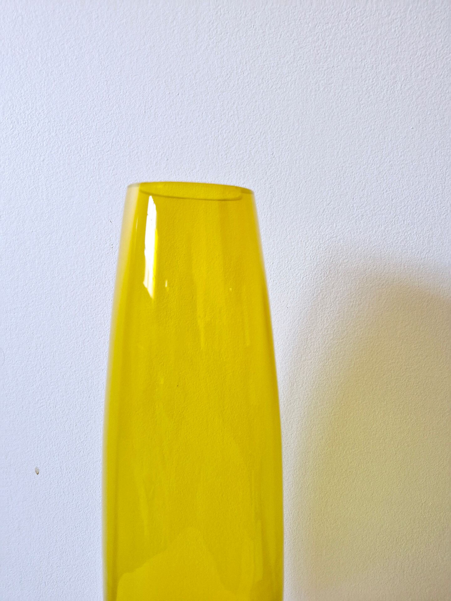 Vintage yellow transparent gradient ovoid vase