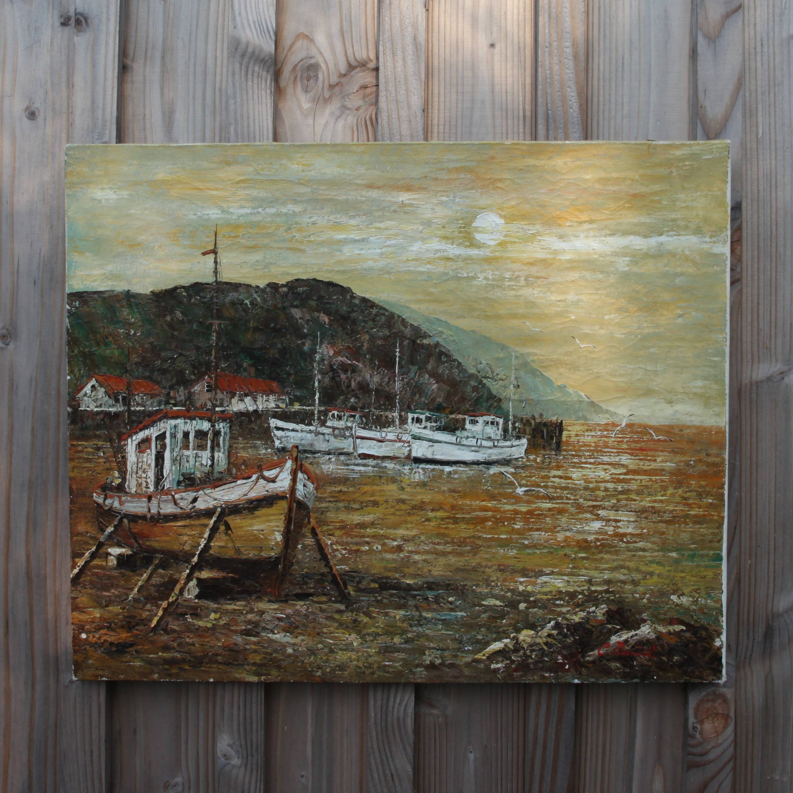 Marine oil on canvas signed