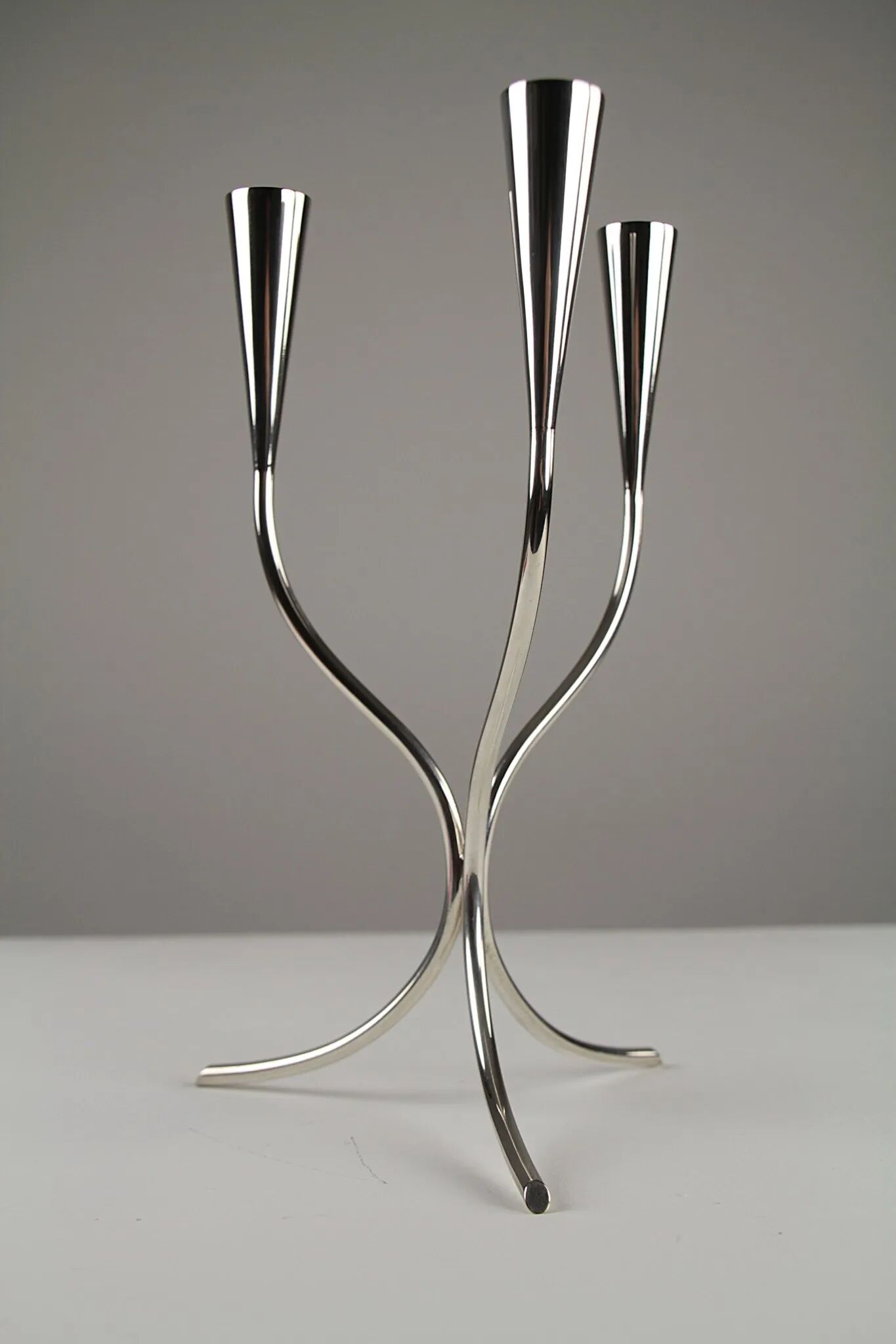 Silver-plated candelabra by Gunnar Ander for Ystad-Metall, Sweden 1960s