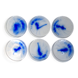 6 assiettes bleu cobalt Bormioli Rocco