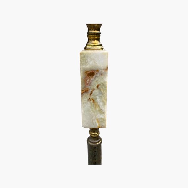 Lampadaire laiton & marbre vert