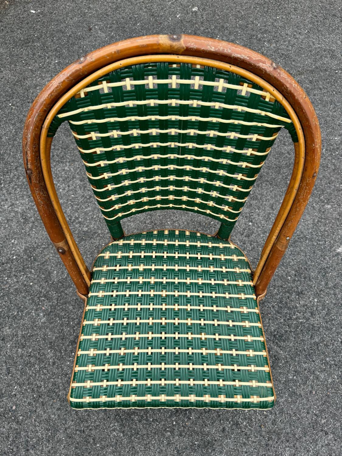 Set of 3 woven rattan bistro chairs Drucker SA