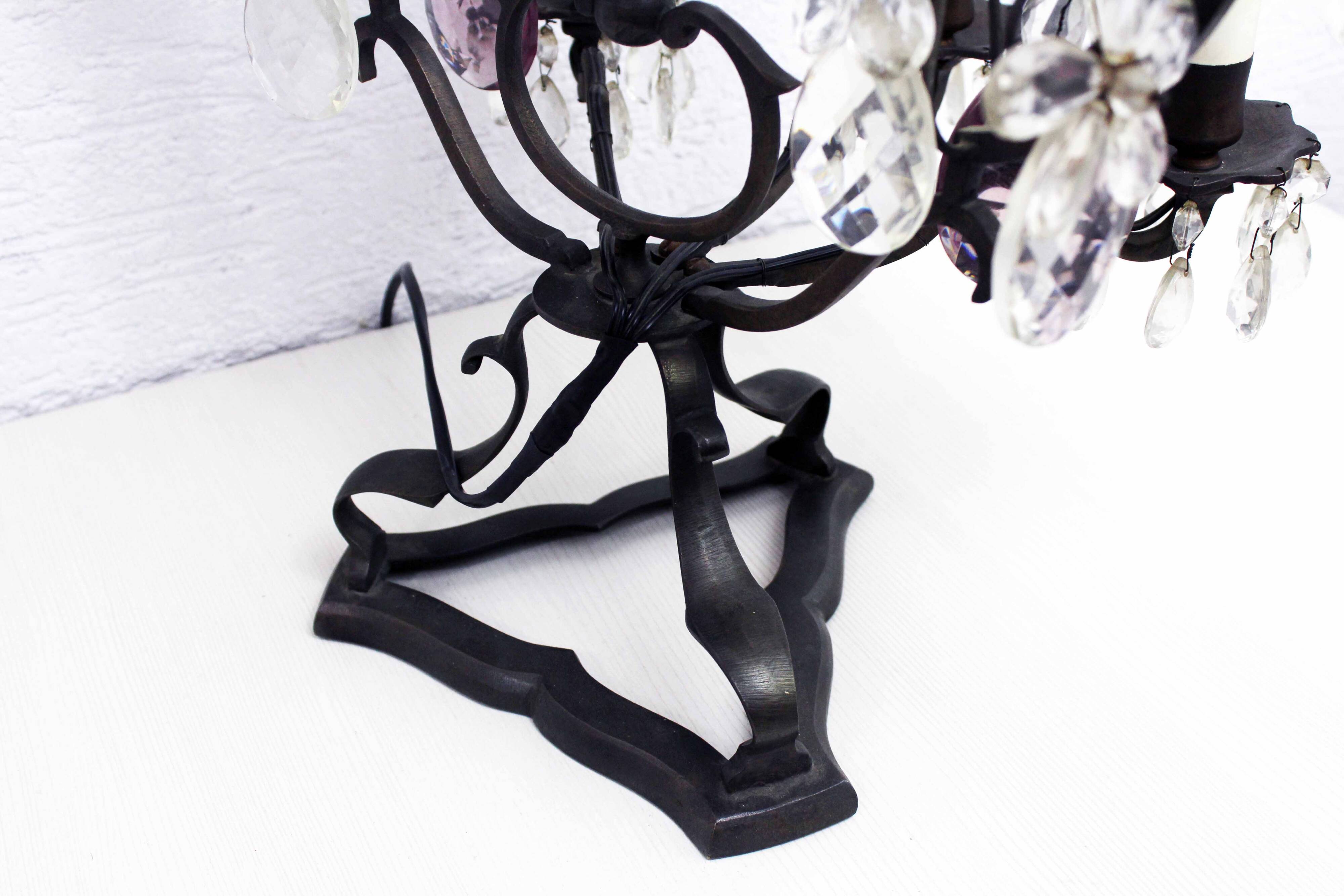 Girandole lamp in crystal and iron