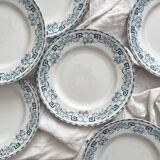 6 flat plates in iron earth “Athens” Saint Amand and Hamage