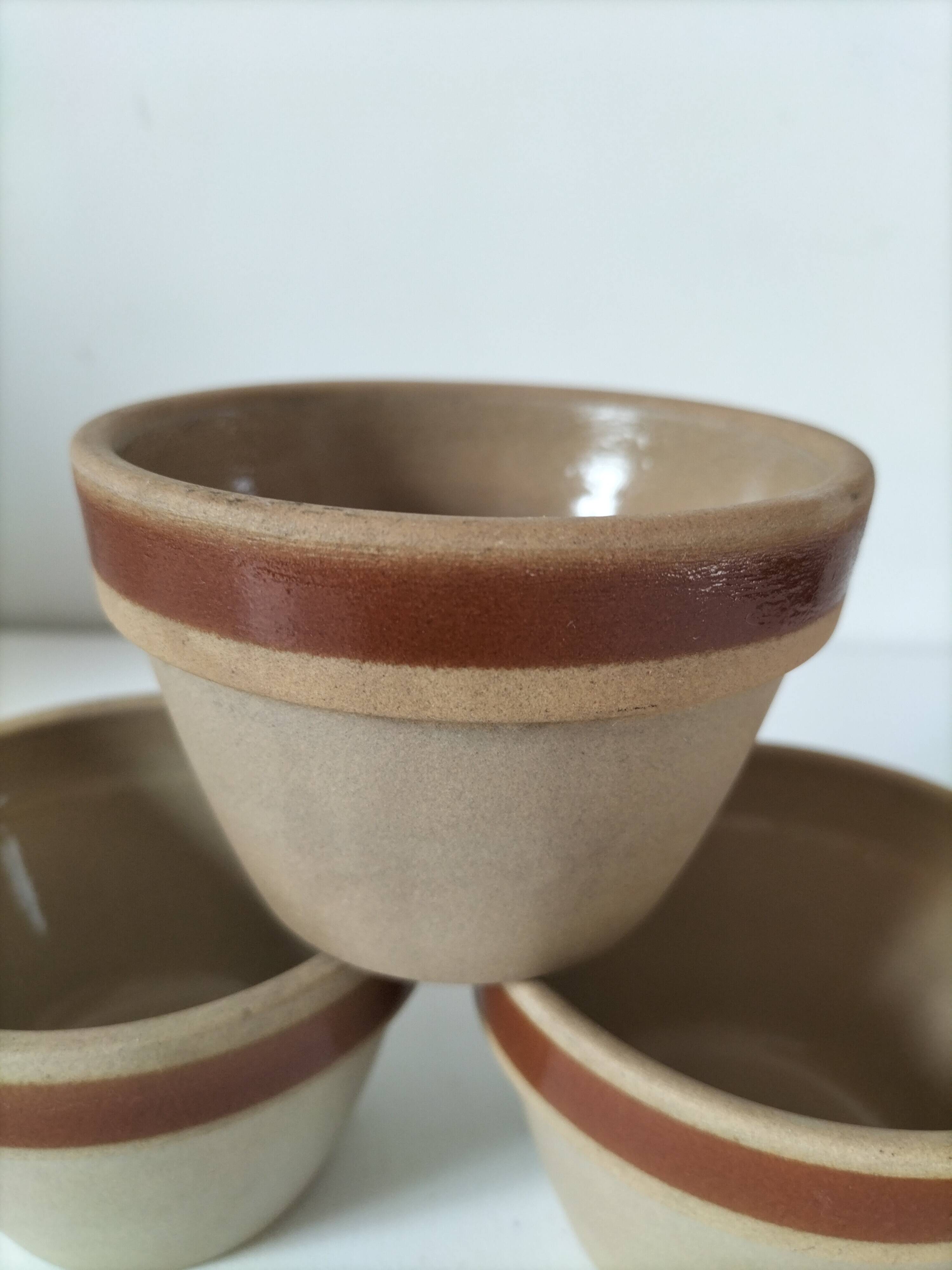 Set of 3 vintage mini jars in stoneware – Gien