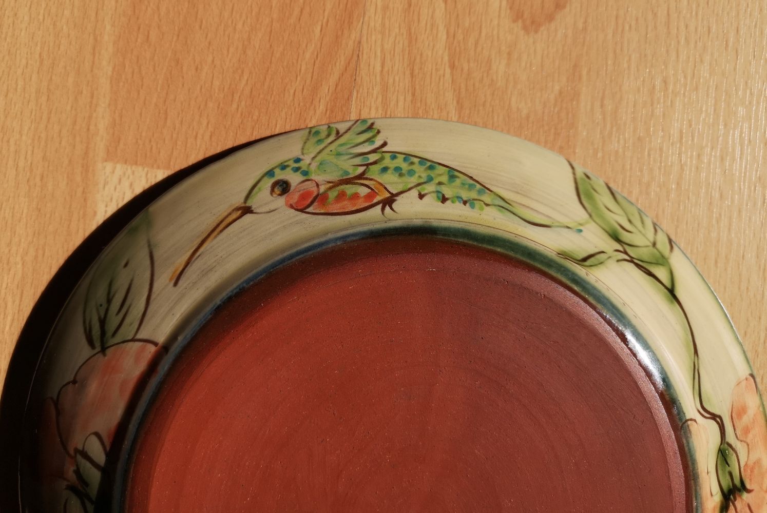 Glazed terracotta plate by Paul Jackson - English ceramist - 1980s/1990s