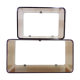 Lot of 2 Space Age wall shelves in smoked plexiglass 1970
