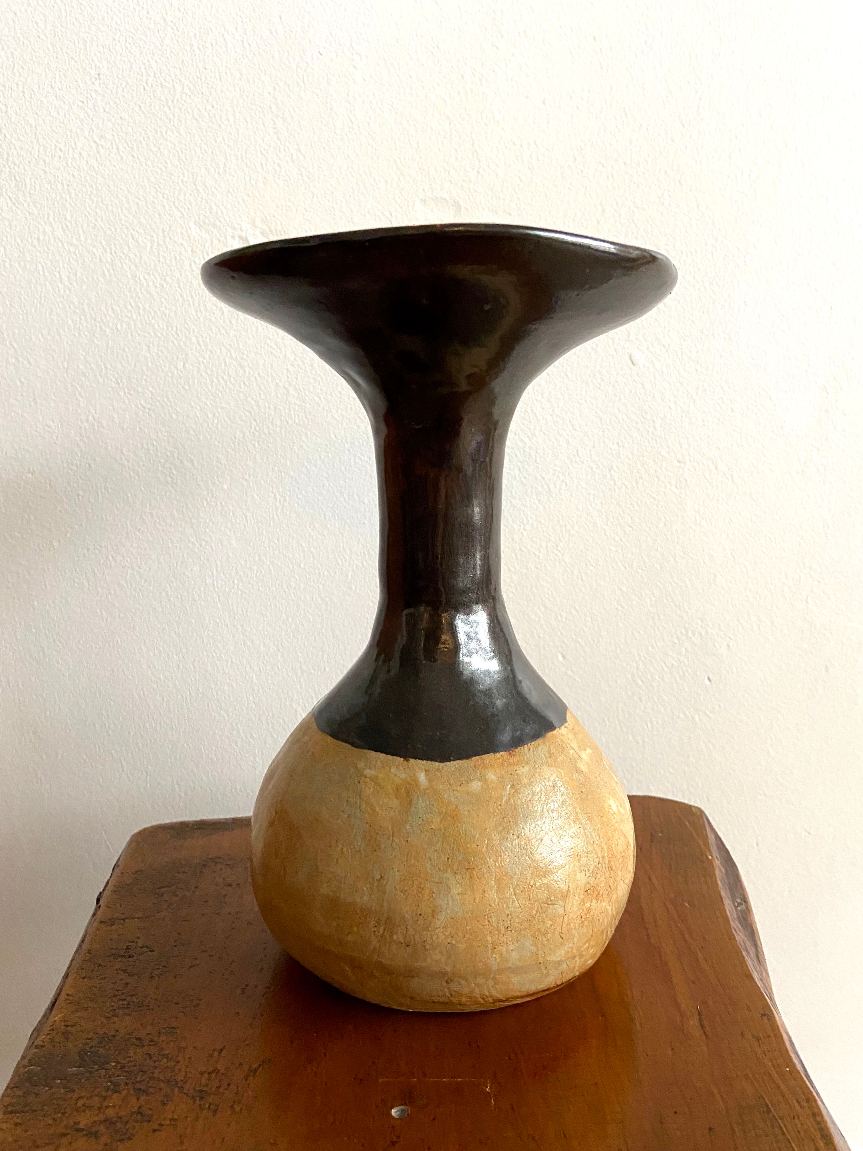 Large brutalist ceramic vase