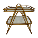 Table d’appoint en rotin vintage en bambou rotin