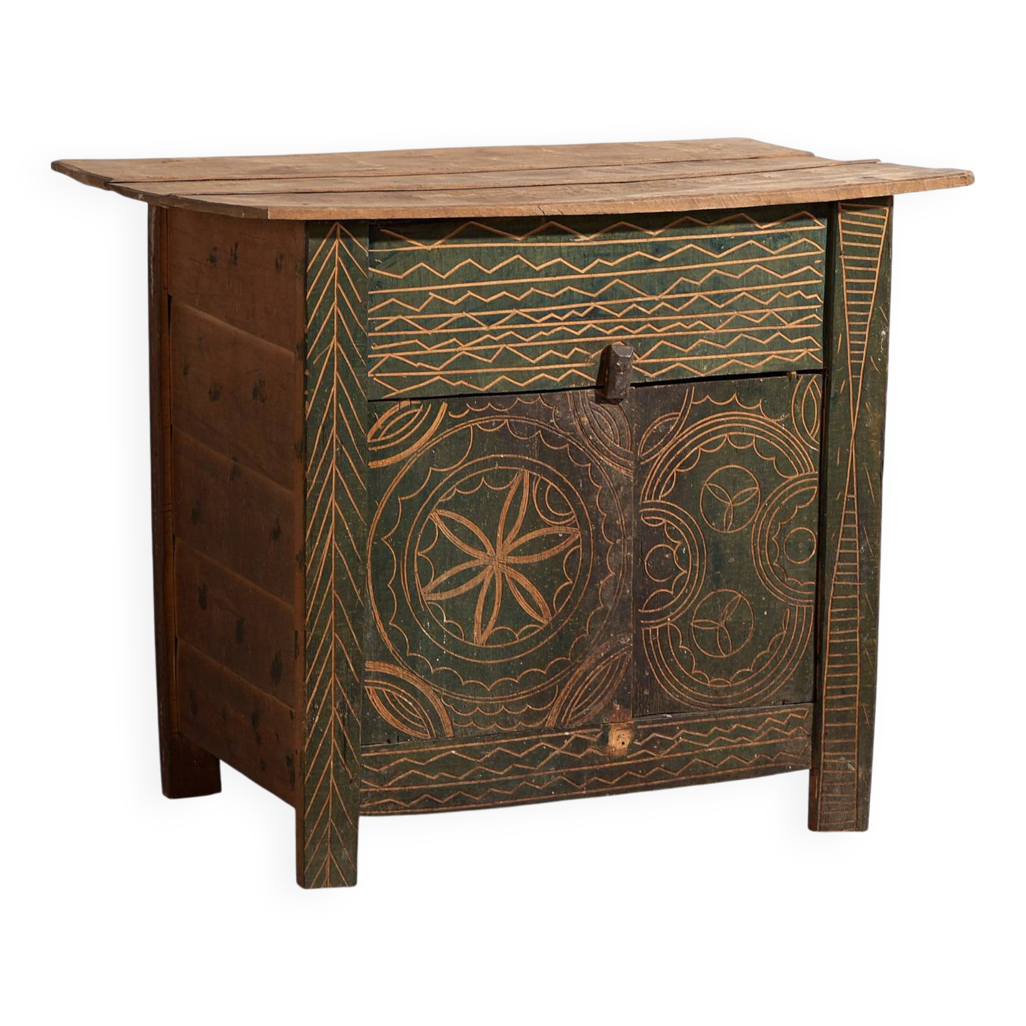 Antique green primitive style chest of drawers (circa 1920) #71