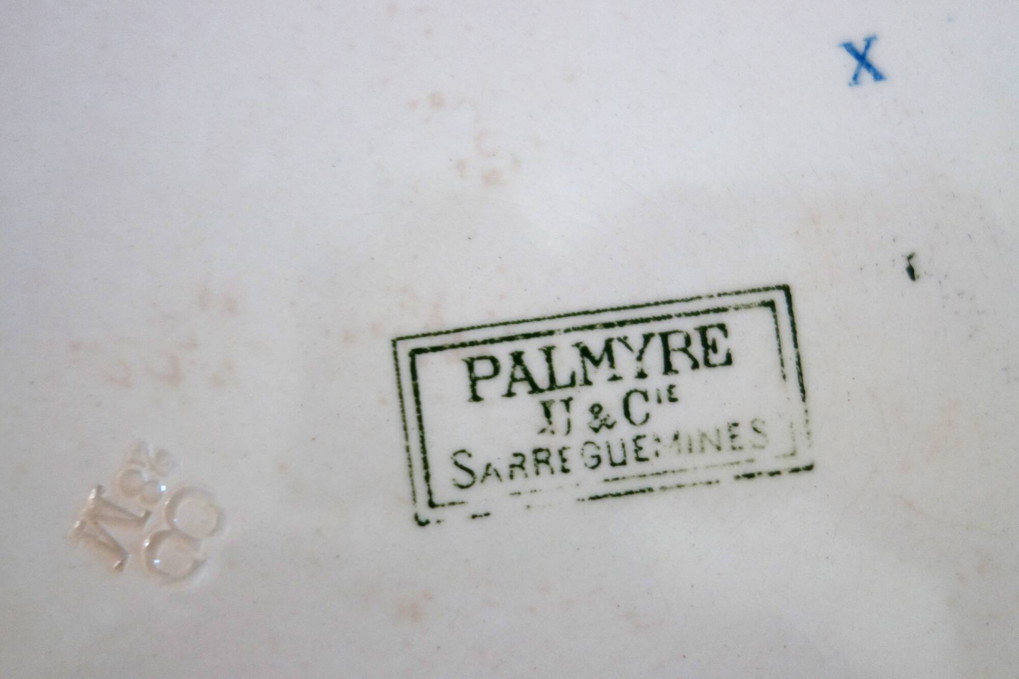 6 flat ironstone plates "Palmyre" Sarreguemines