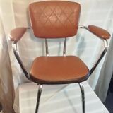 2 skaï chairs and vintage chrome