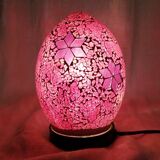 Mosaic glass egg lamp