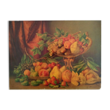 Chromolithograph Still Life Fruits Signed G. Falchetti