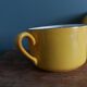 Tasses et soucoupe Saint Amand céramique jaune