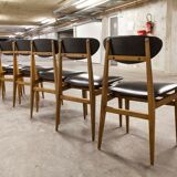 6 Teak chairs with oval back