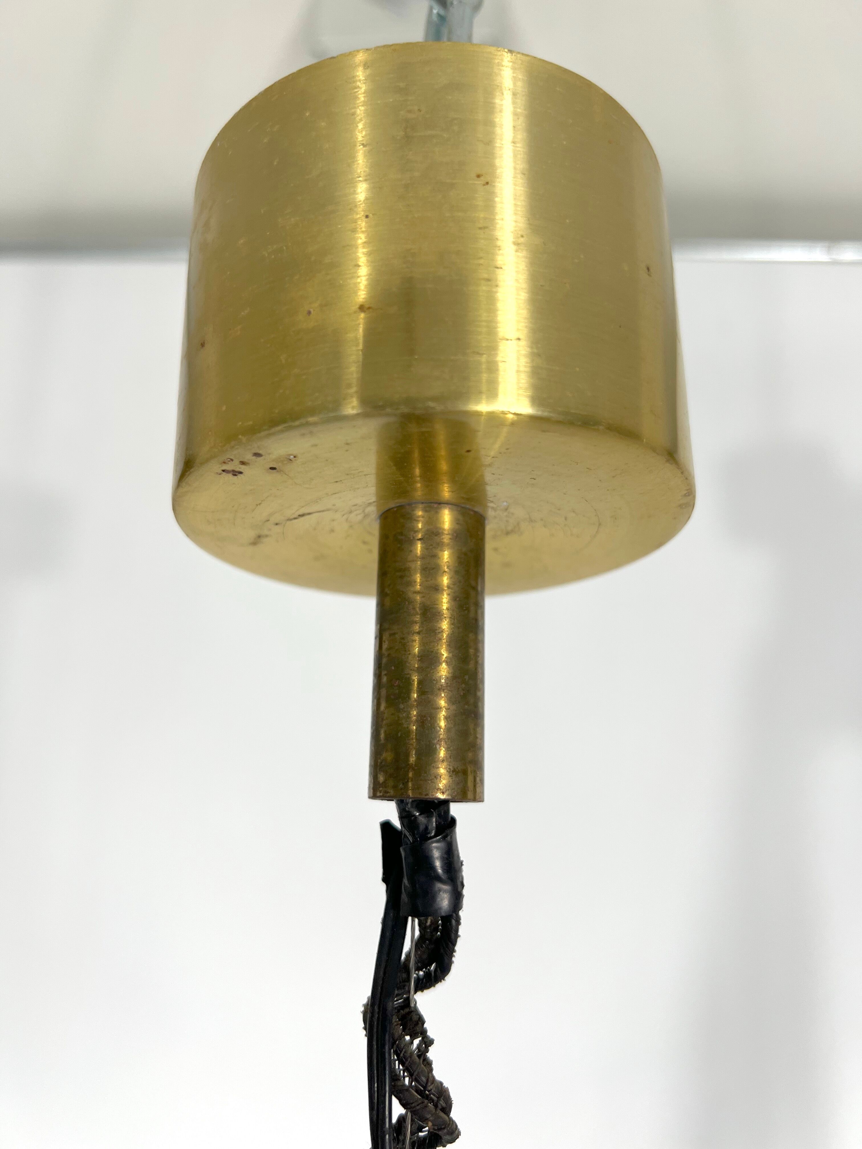 Vintage brass Stilux Milano chandelier, Italy 1960s