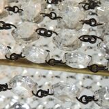 Antique crystal pendant chandelier – vintage Empire style – bronze